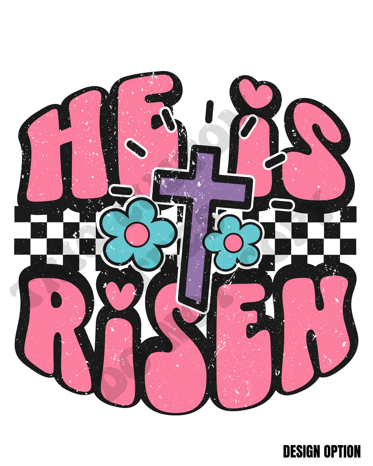He Is Risen Checker Biblical Easter Design