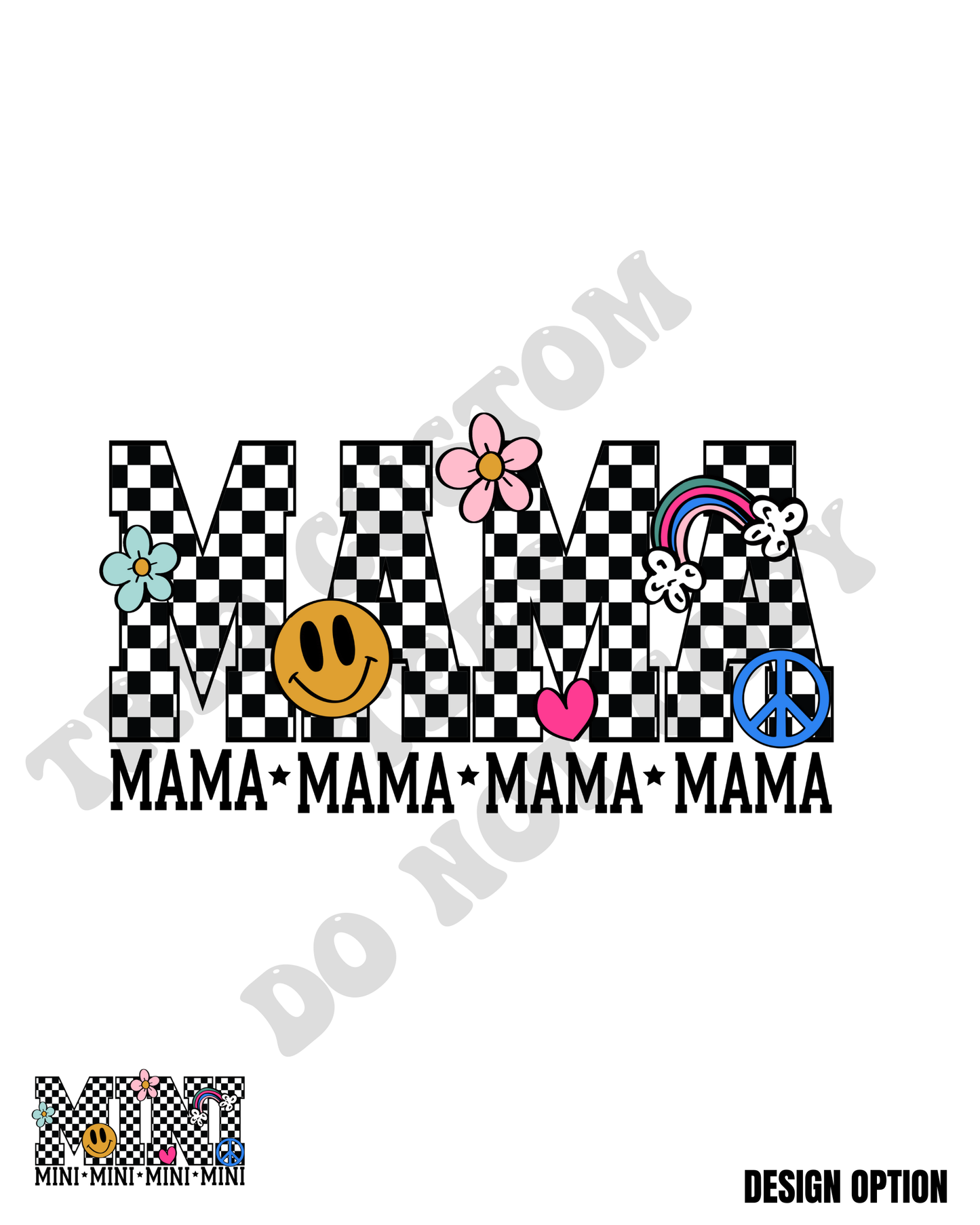 Checker Mama Cute Flower Smile Design