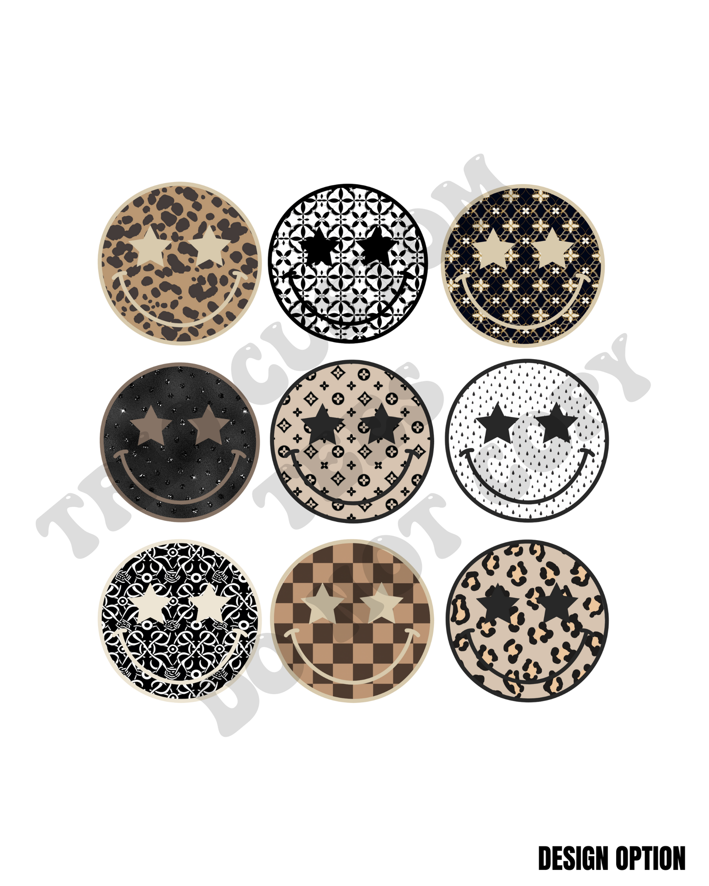 Smiley Face Checkers Cheetah Trendy Cute Design