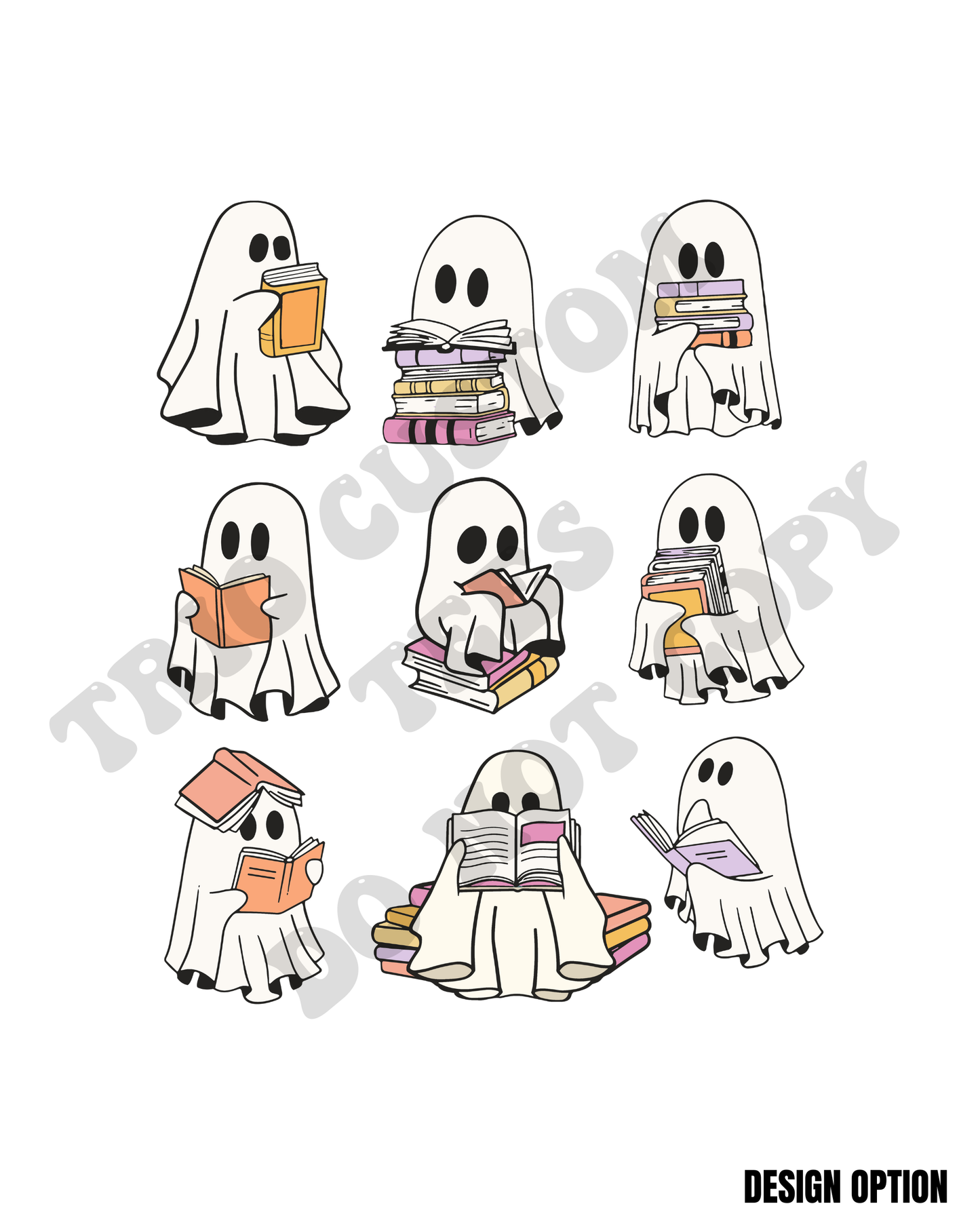 Ghost Reading Books Read Halloween Fall Spooky Design