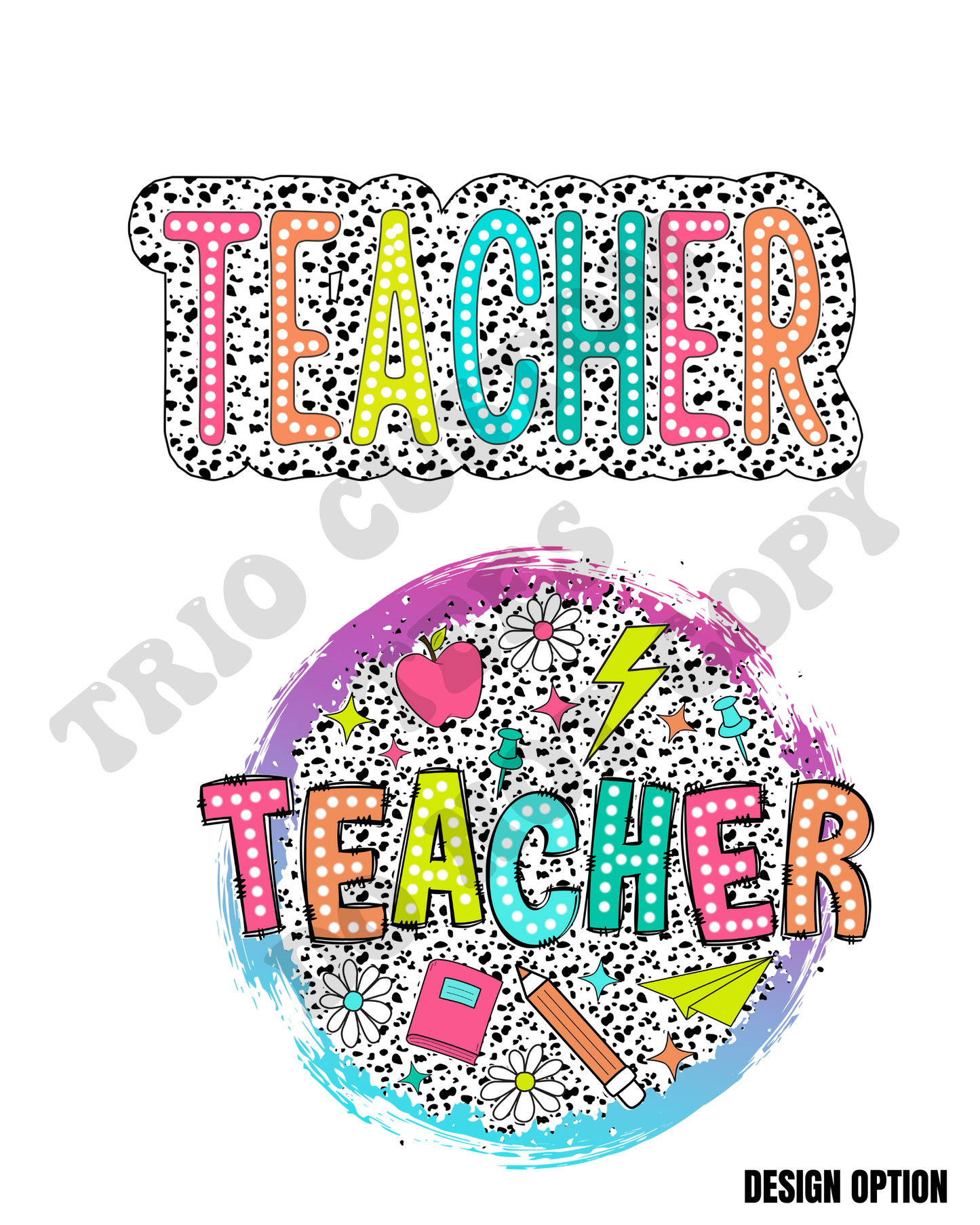 Bright Neon Teacher Dot Design