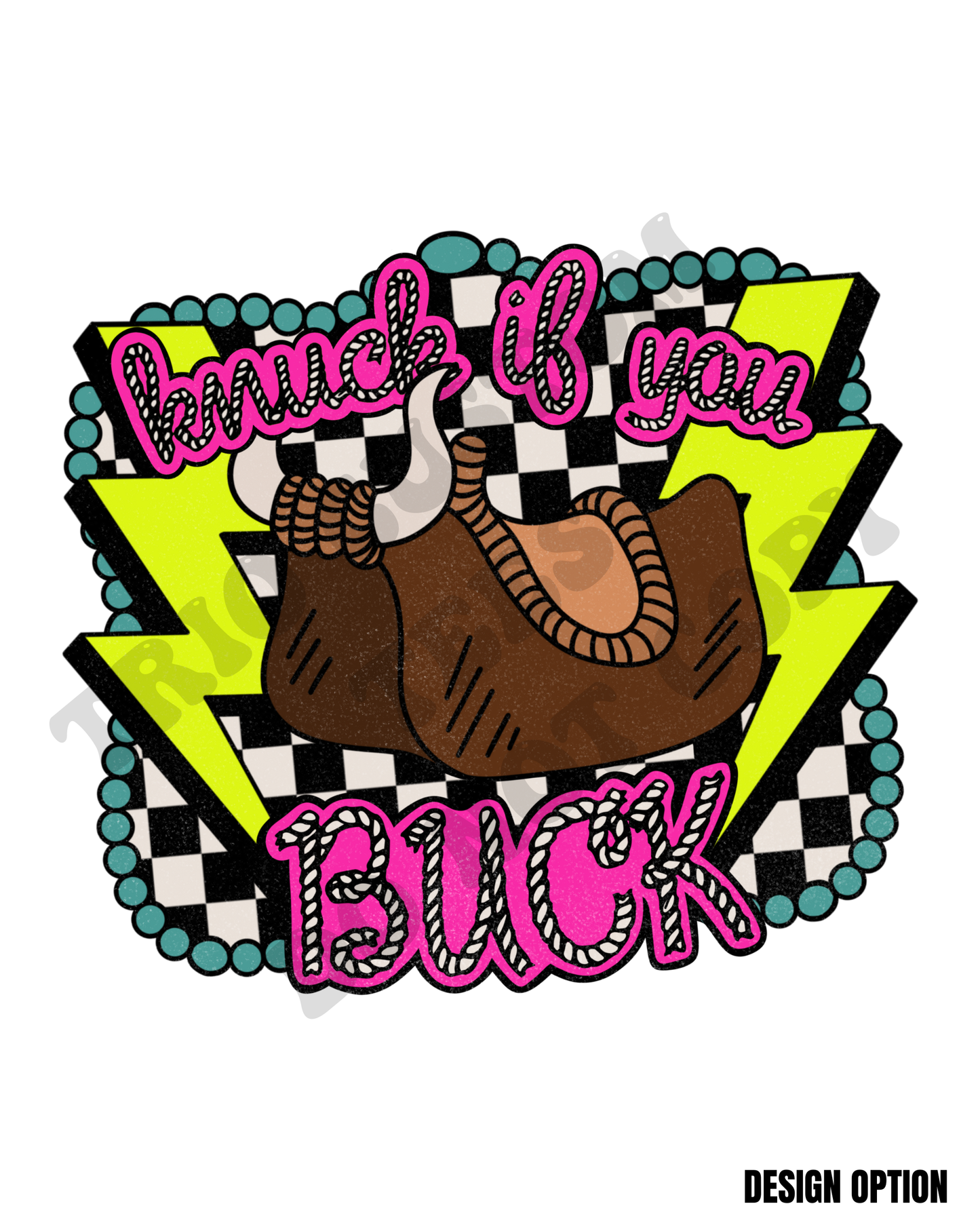 Knuck if you Buck Western Checker Design