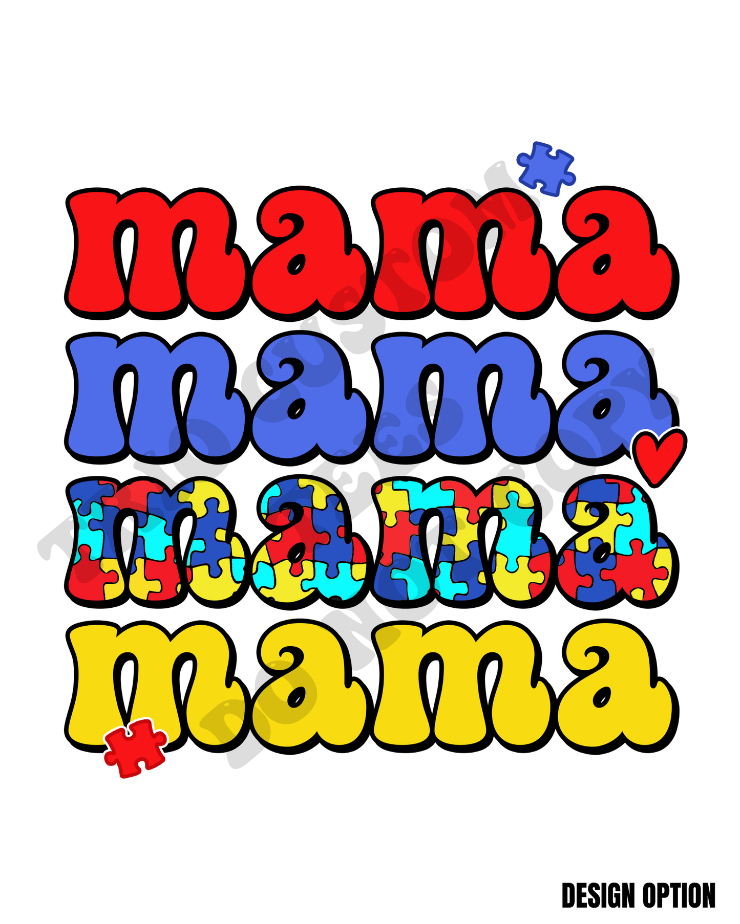 Autism Awareness Puzzle Piece Mama Design