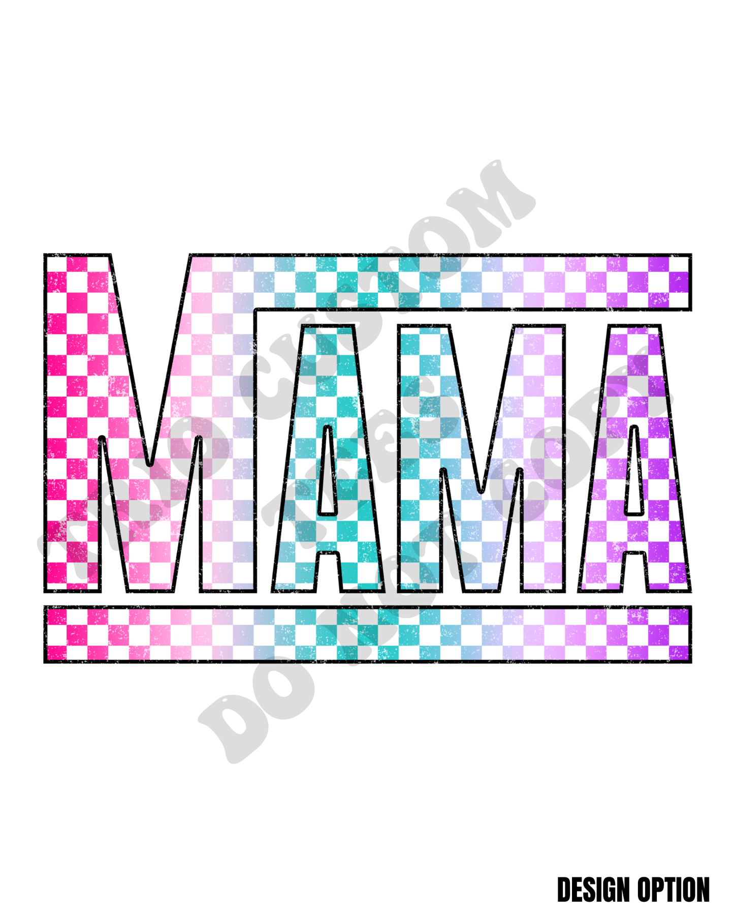 Rainbow Checker Mama Mom Design