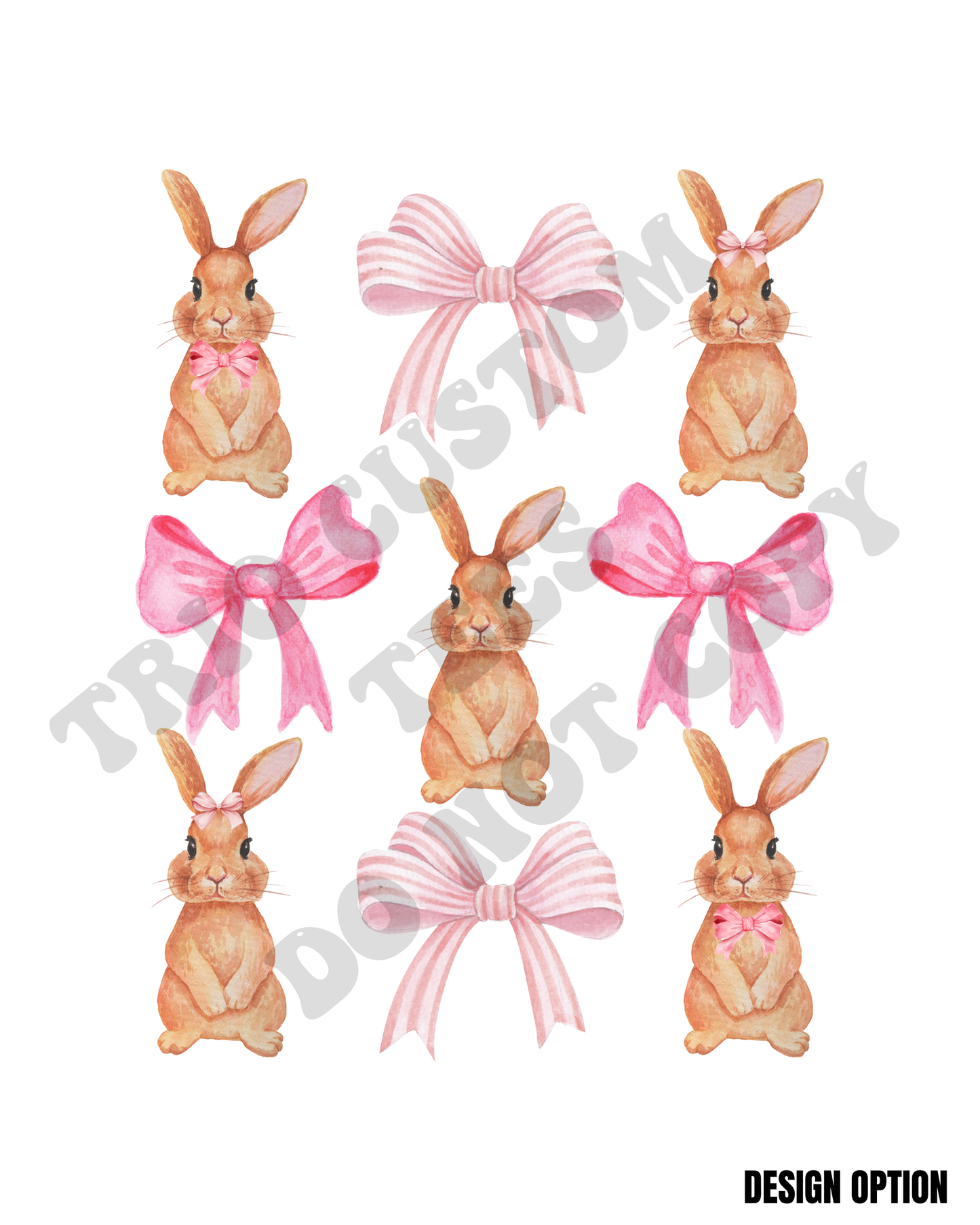 Bunny Conquette Bow Easter Design