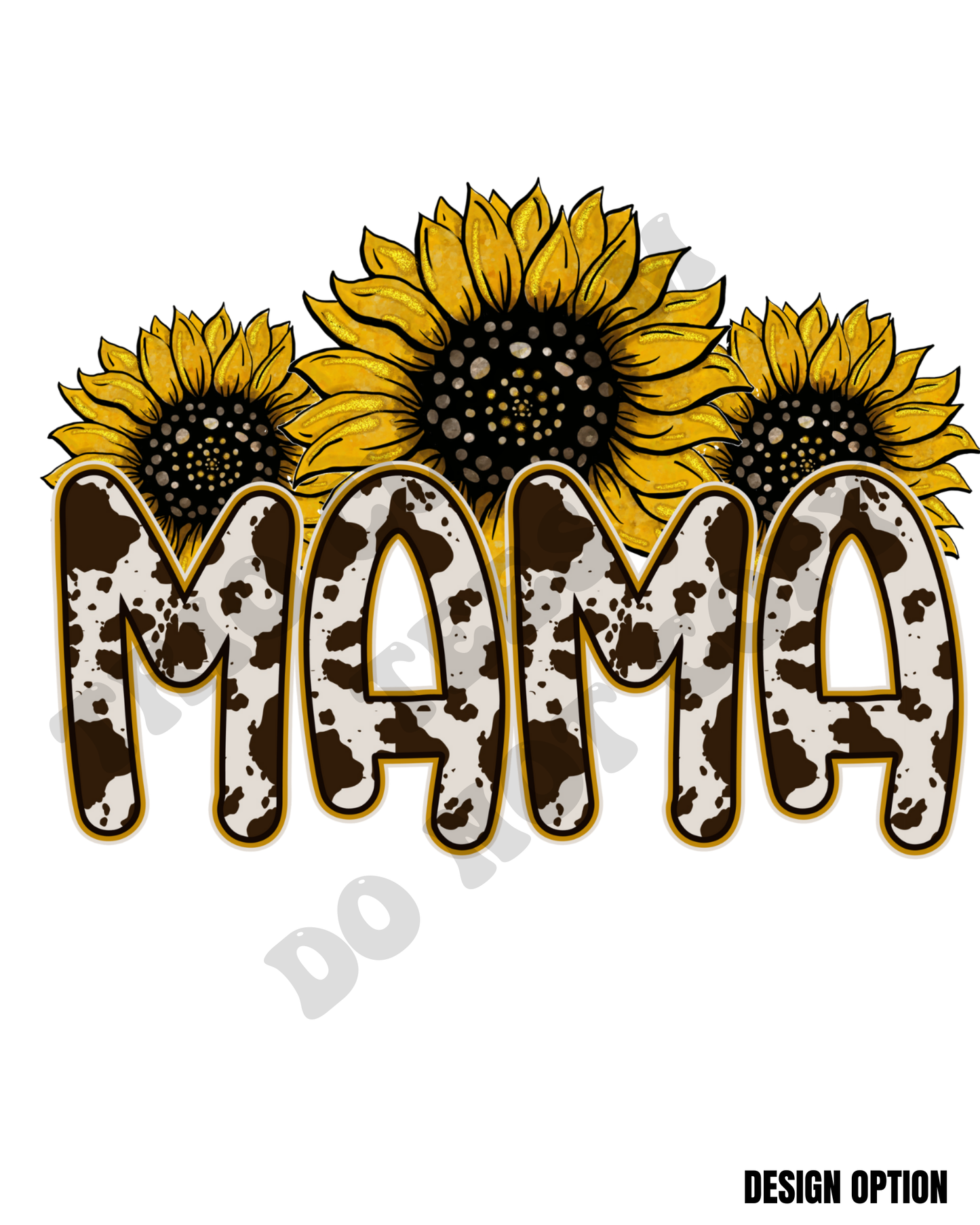 Sunflower Cowprint Western Mama Design