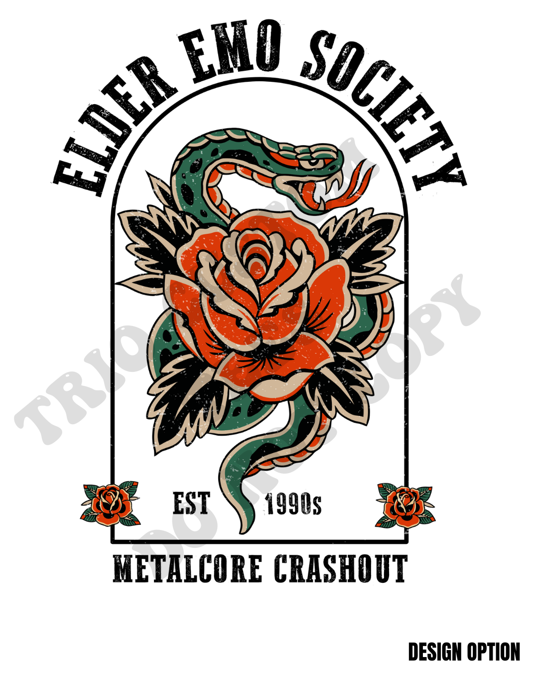 Elder Emo Society Rose Snake EST 1990 MetalCore Crashout