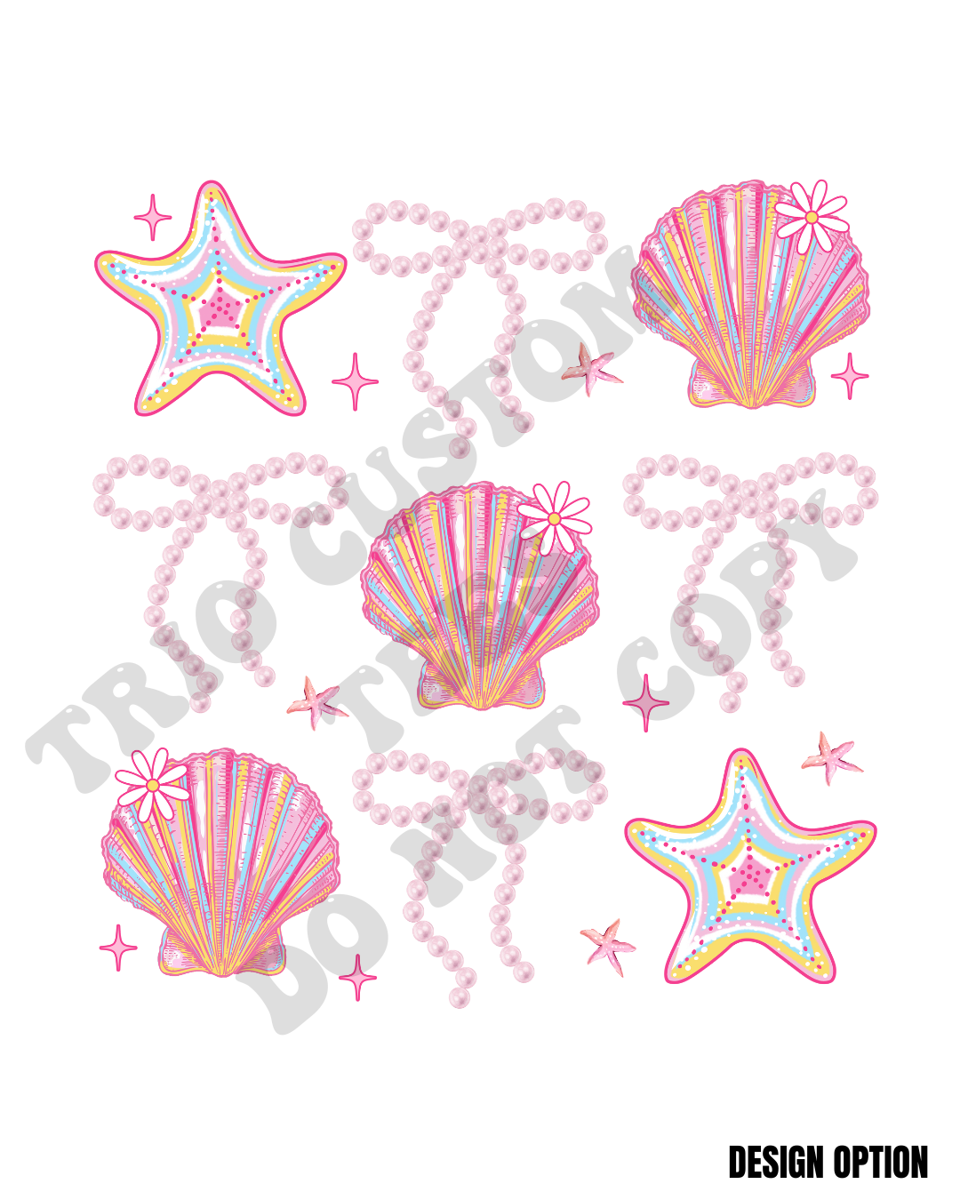Summer Shell Starfish Bow Stars