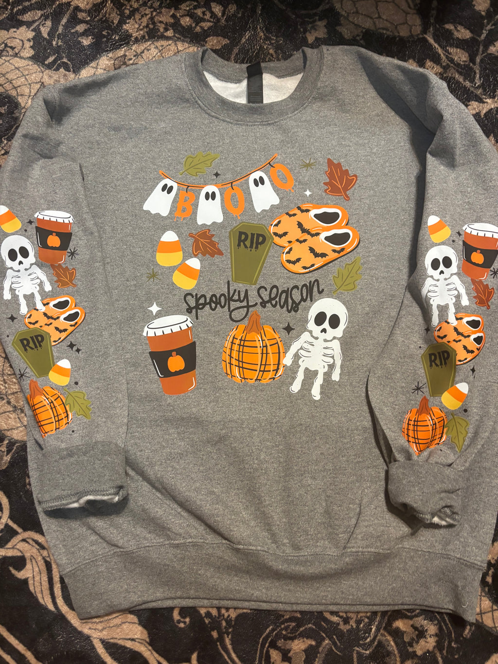 Spooky Season Crewneck Sweatshirt Fall Sleeves