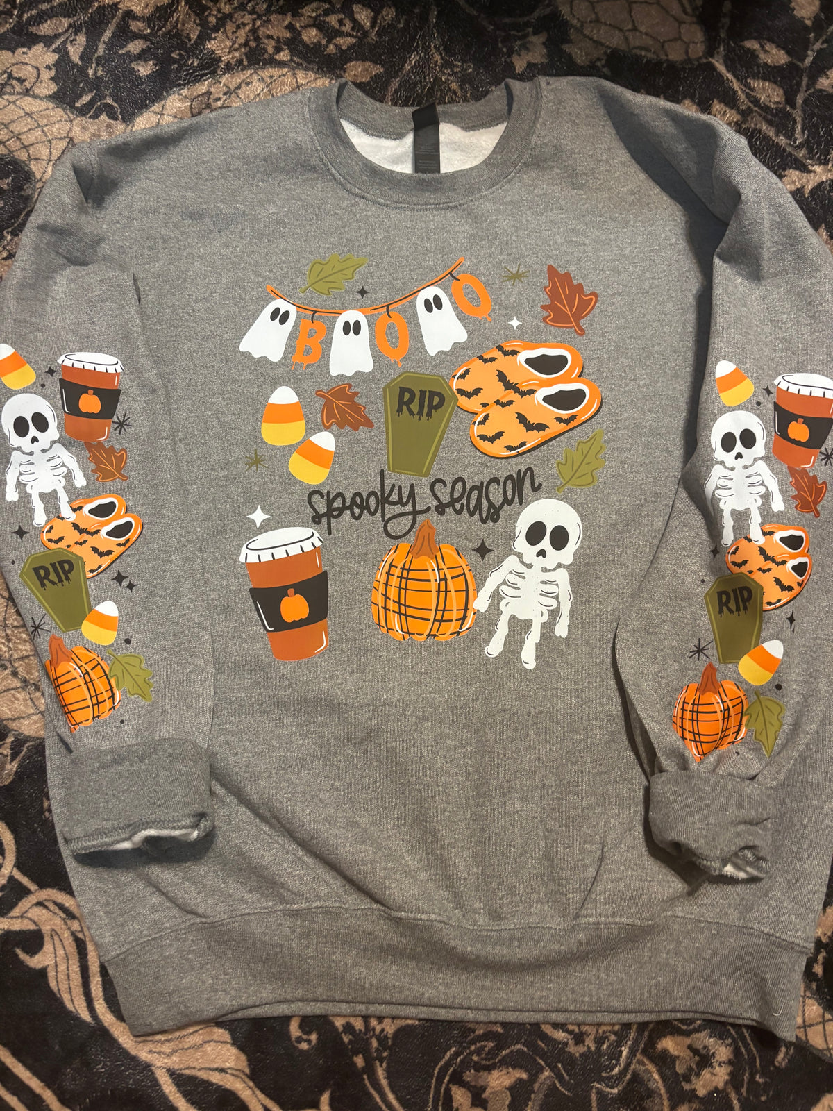 Spooky Season Crewneck Sweatshirt Fall Sleeves