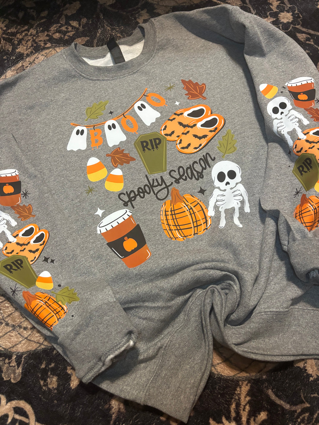 Spooky Season Crewneck Sweatshirt Fall Sleeves