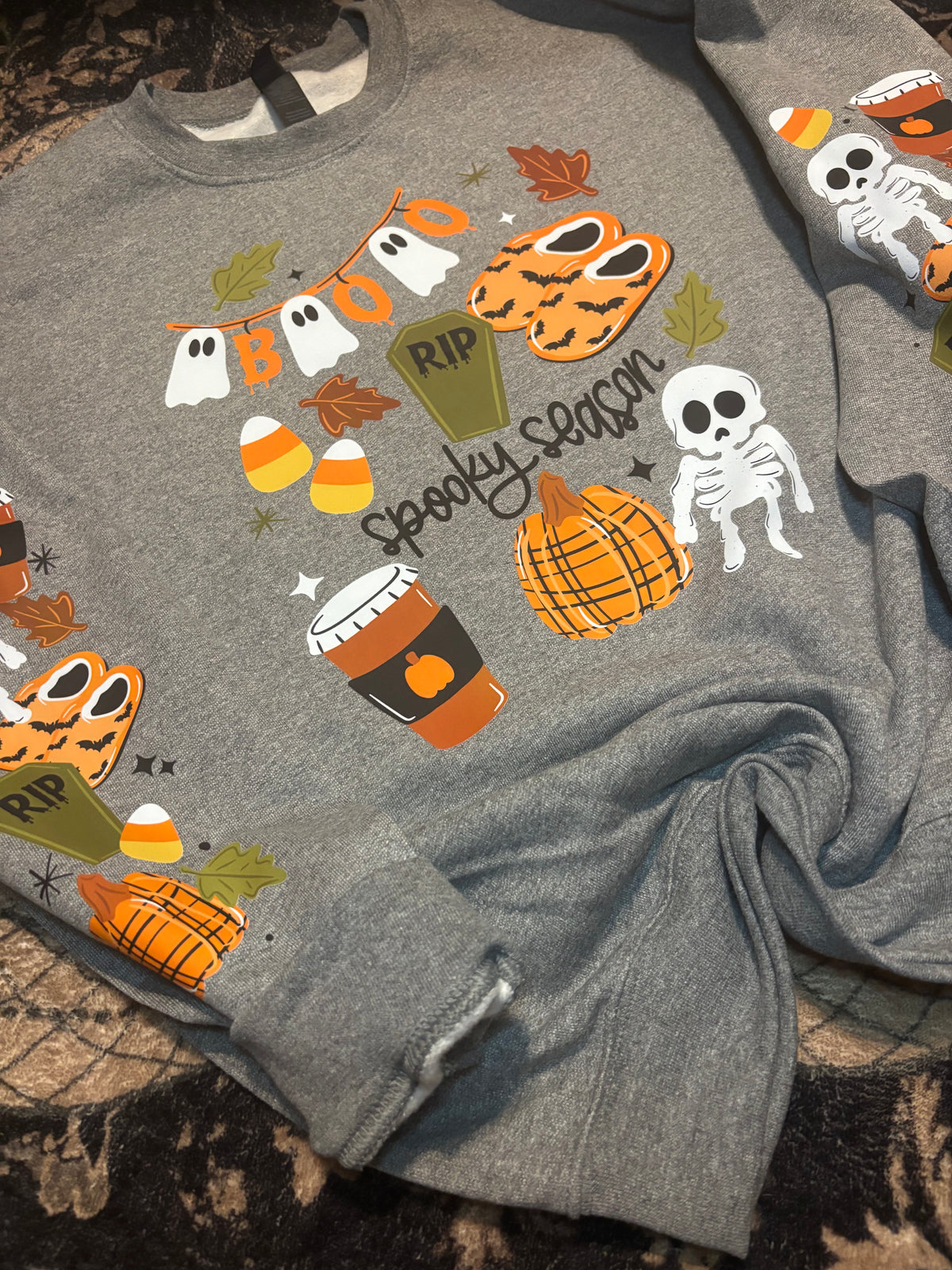 Spooky Season Crewneck Sweatshirt Fall Sleeves