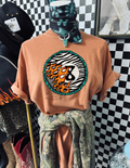 8 ball flames western comfort colors tee shirt