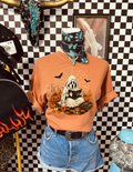 Ghost Reading Halloween Fall Comfort Colors Tee Shirt