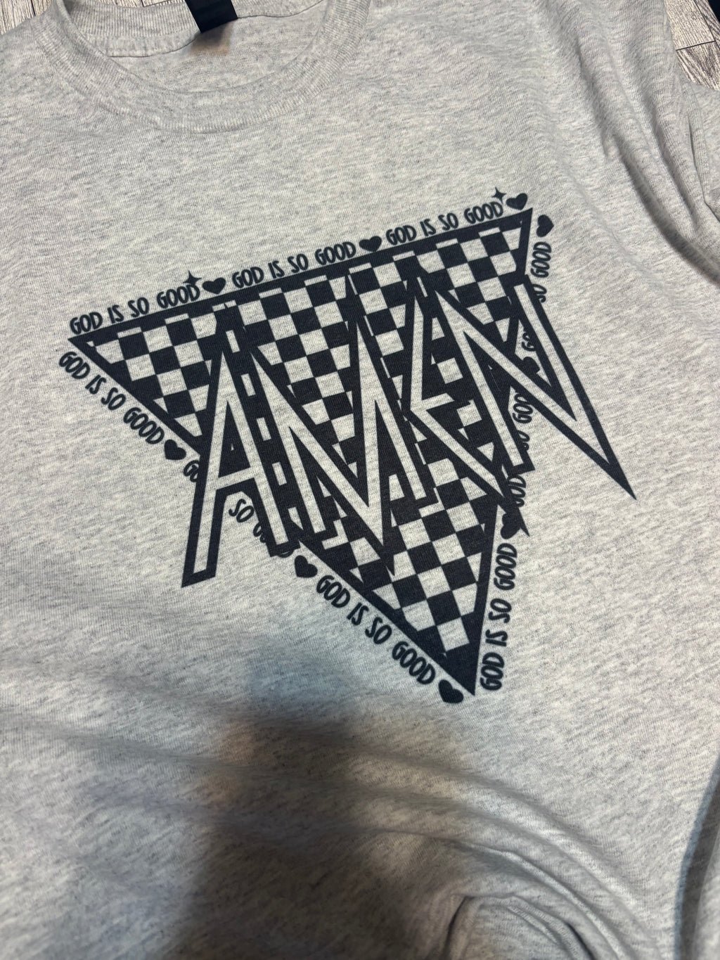 Amen checker tee shirt