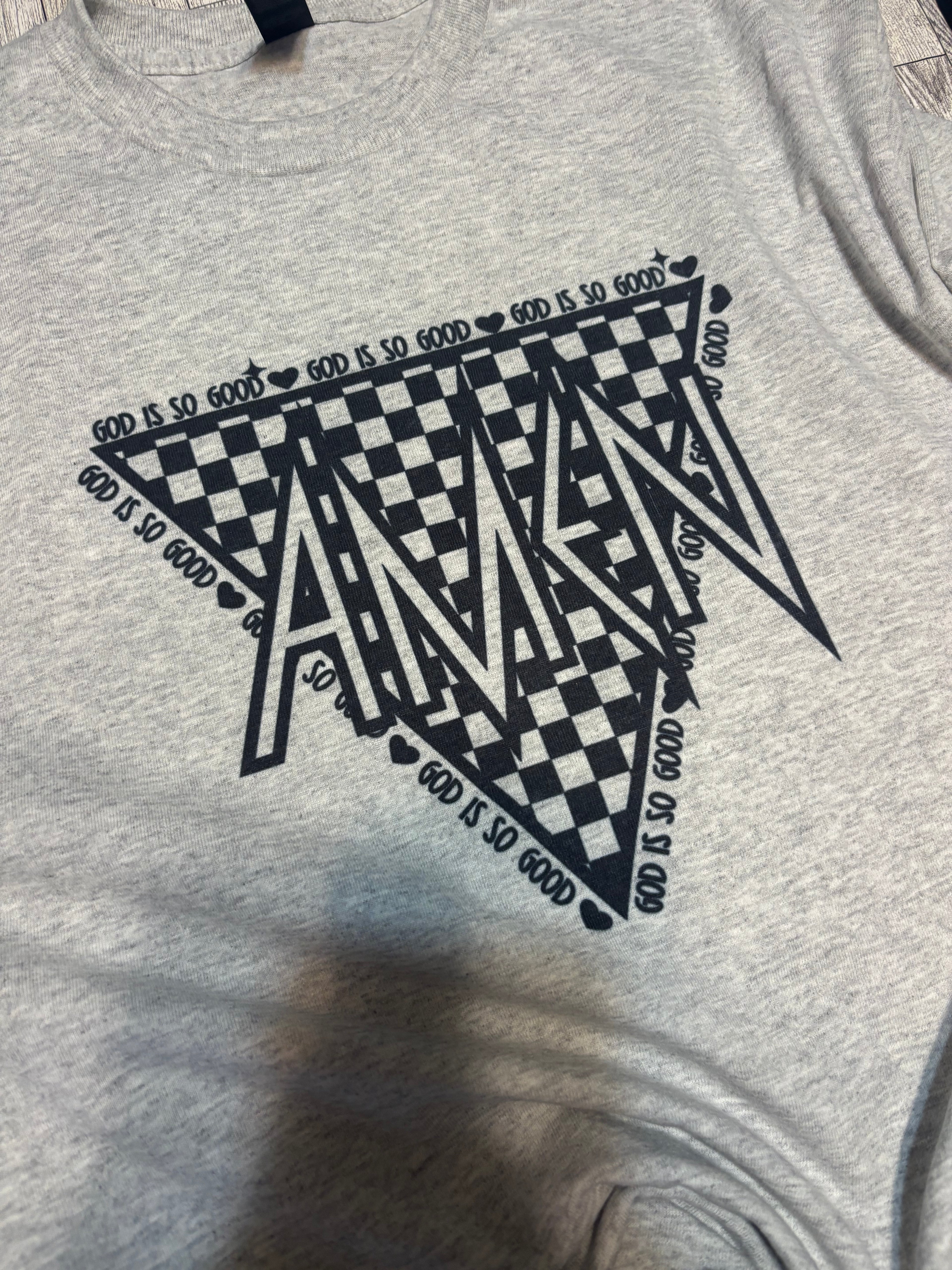 Amen checker tee shirt