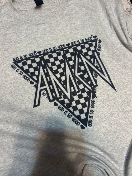Amen checker tee shirt