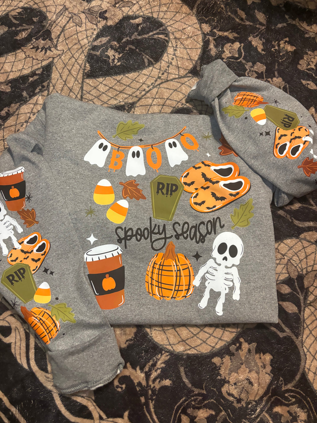 Spooky Season Crewneck Sweatshirt Fall Sleeves