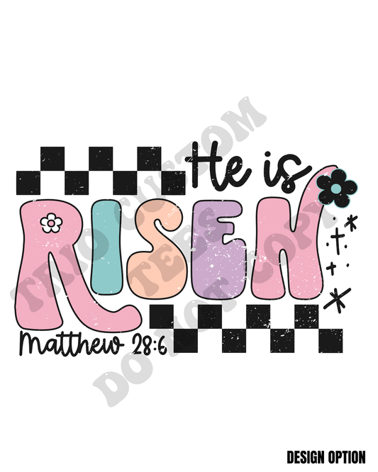He is Risen Checker Biblical Pastel Design