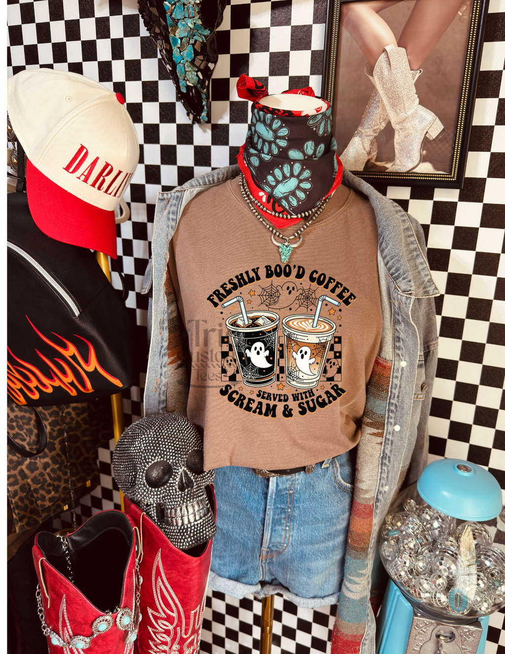 Coffee Scream and Sugar Ghost Comfort Colors Tee Shirt