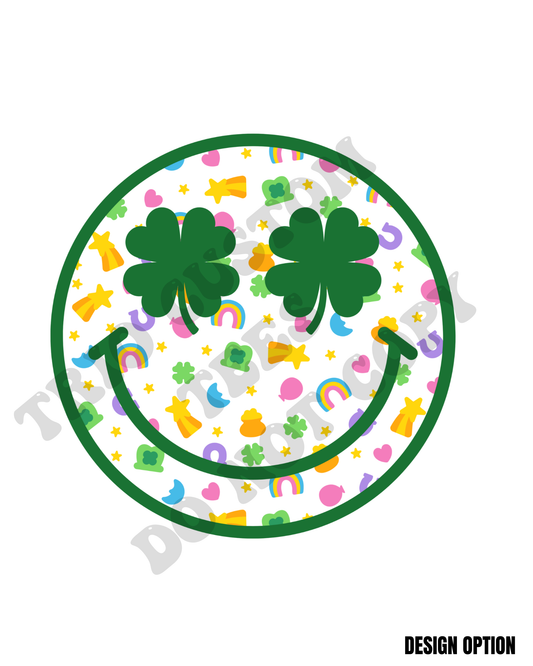 Smiley Face St Patricks Day Clover Design