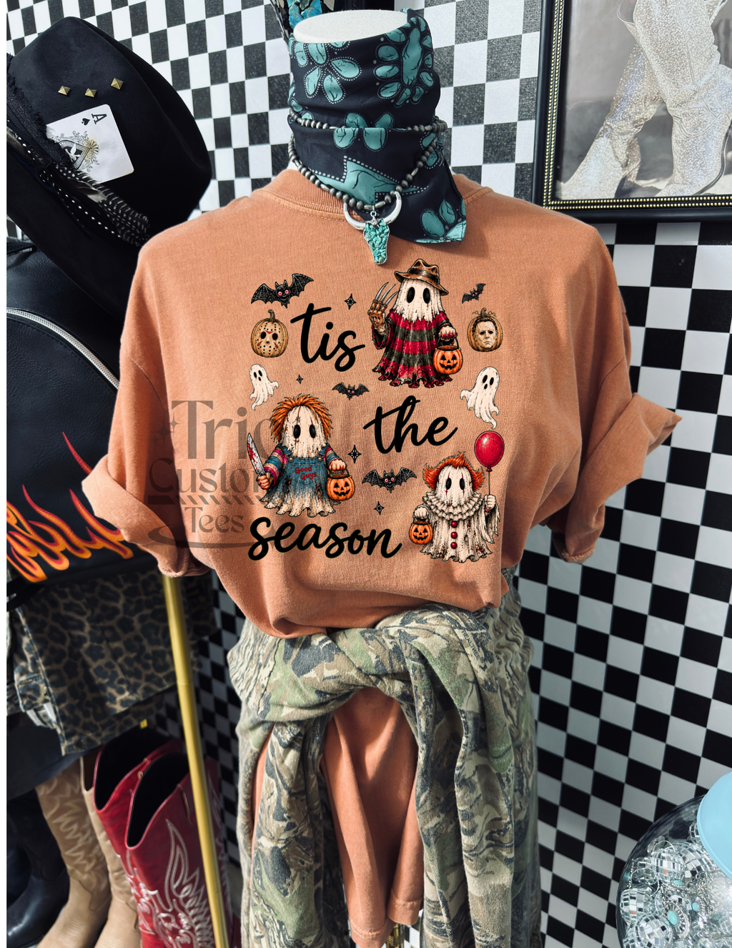 Tis the Season Horror Ghosts Halloween Comfort Colors Tee Shirt