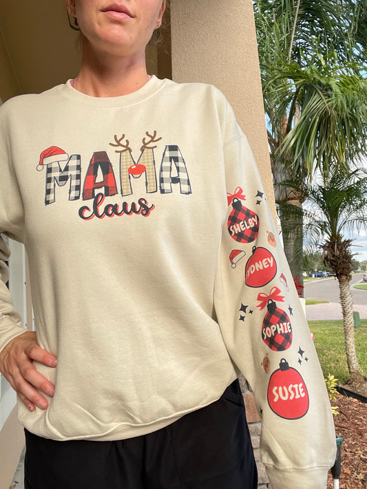 Mama Claus Custom Name Sweatshirt