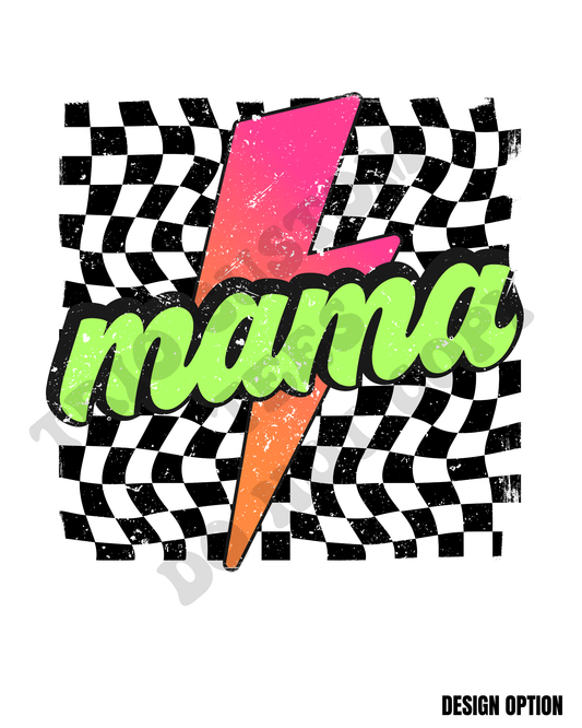 Neon Checker Mama Design