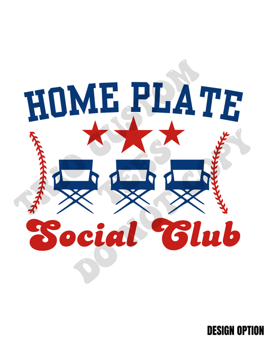 Home Plate Social Club Baseball Sport Design
