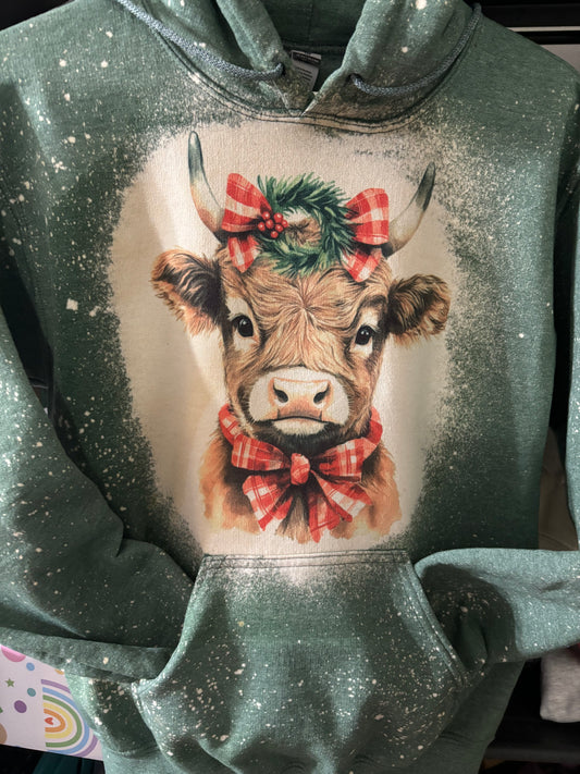 Christmas Highland Cattle Cow Hoodie, Tee, or Sweatshirt