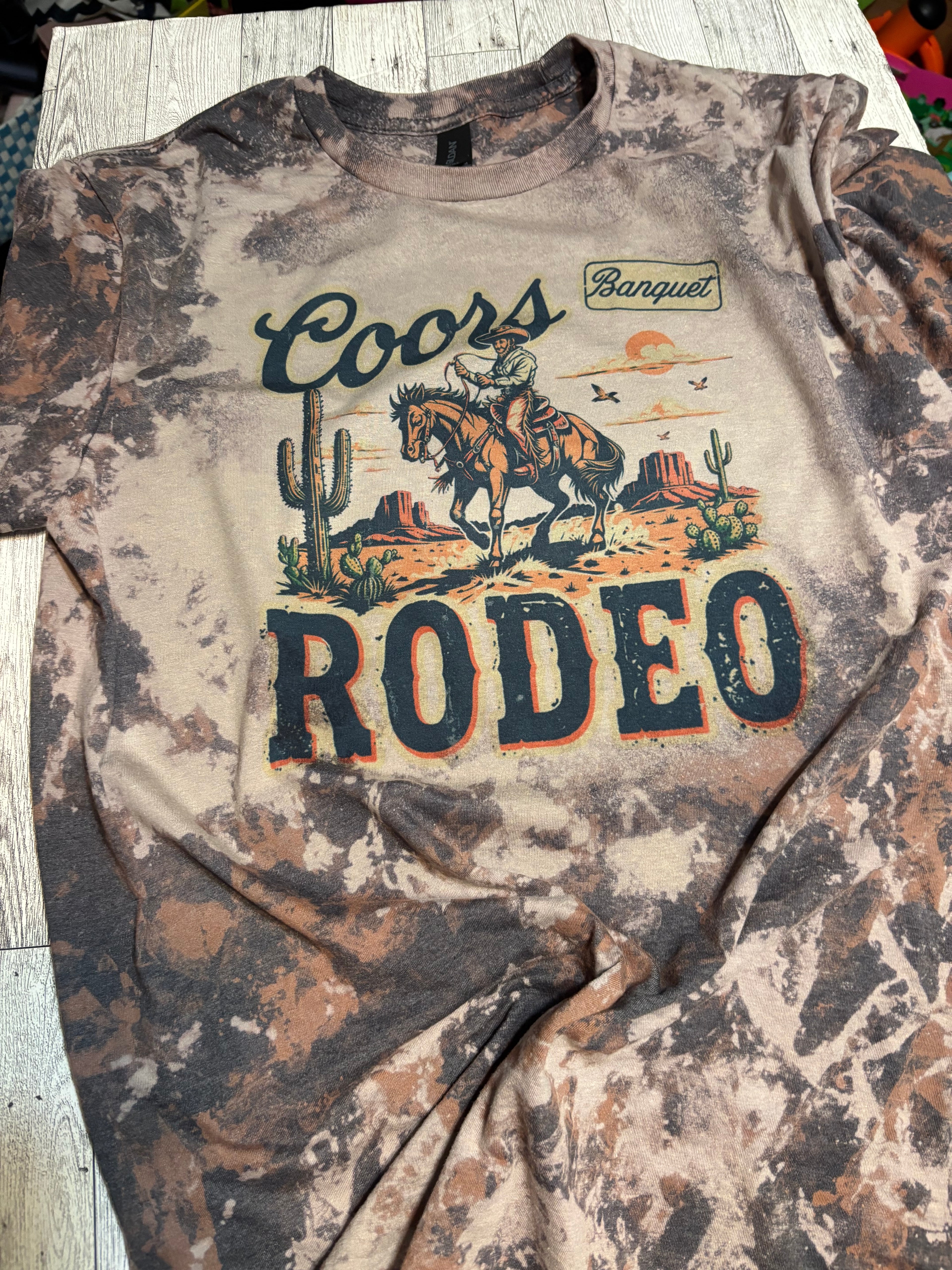 Coors banquet acid washed western tee shirt