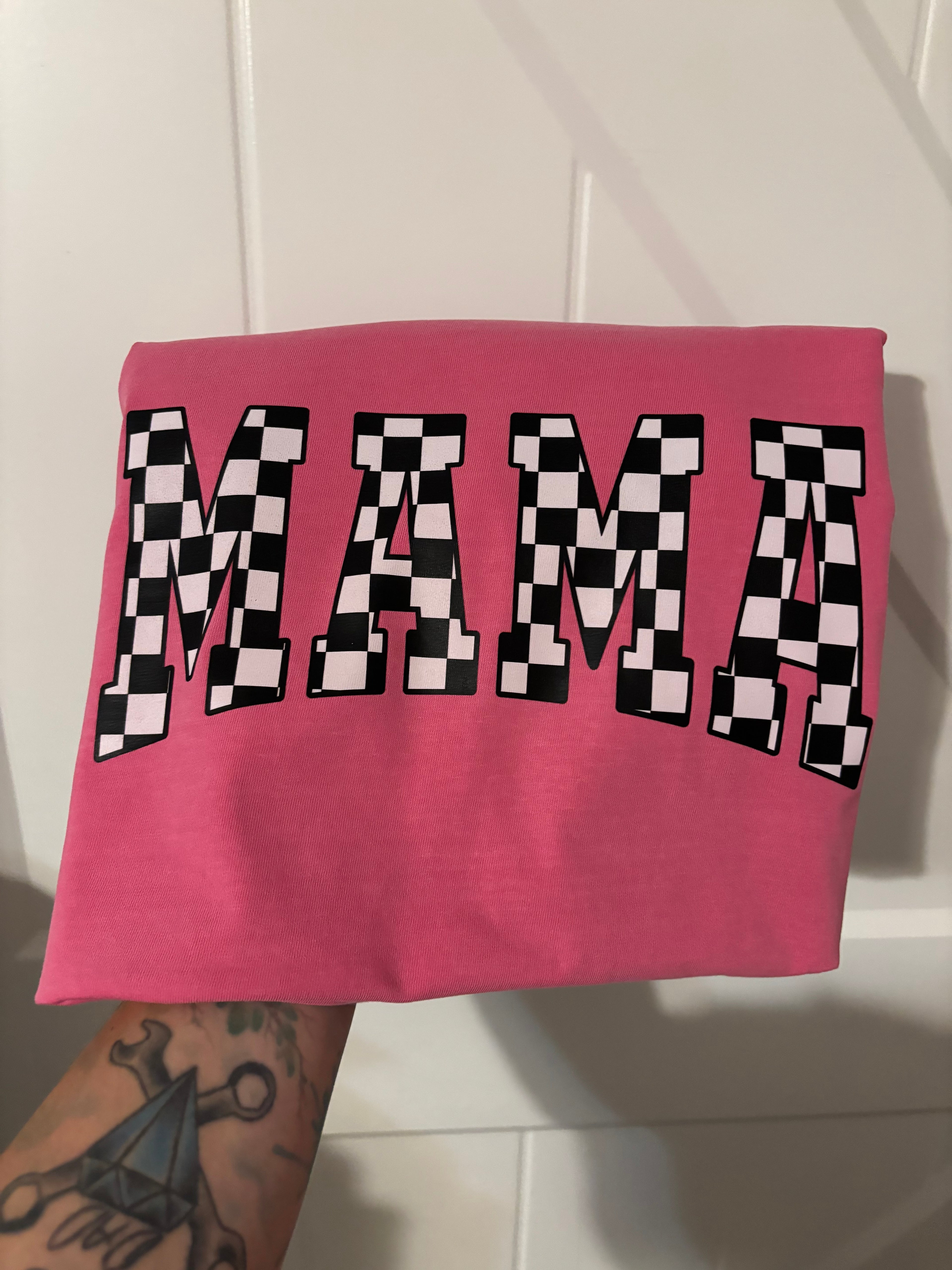 Mama Checker Checkerboard Tee Shirt Comfort Colors