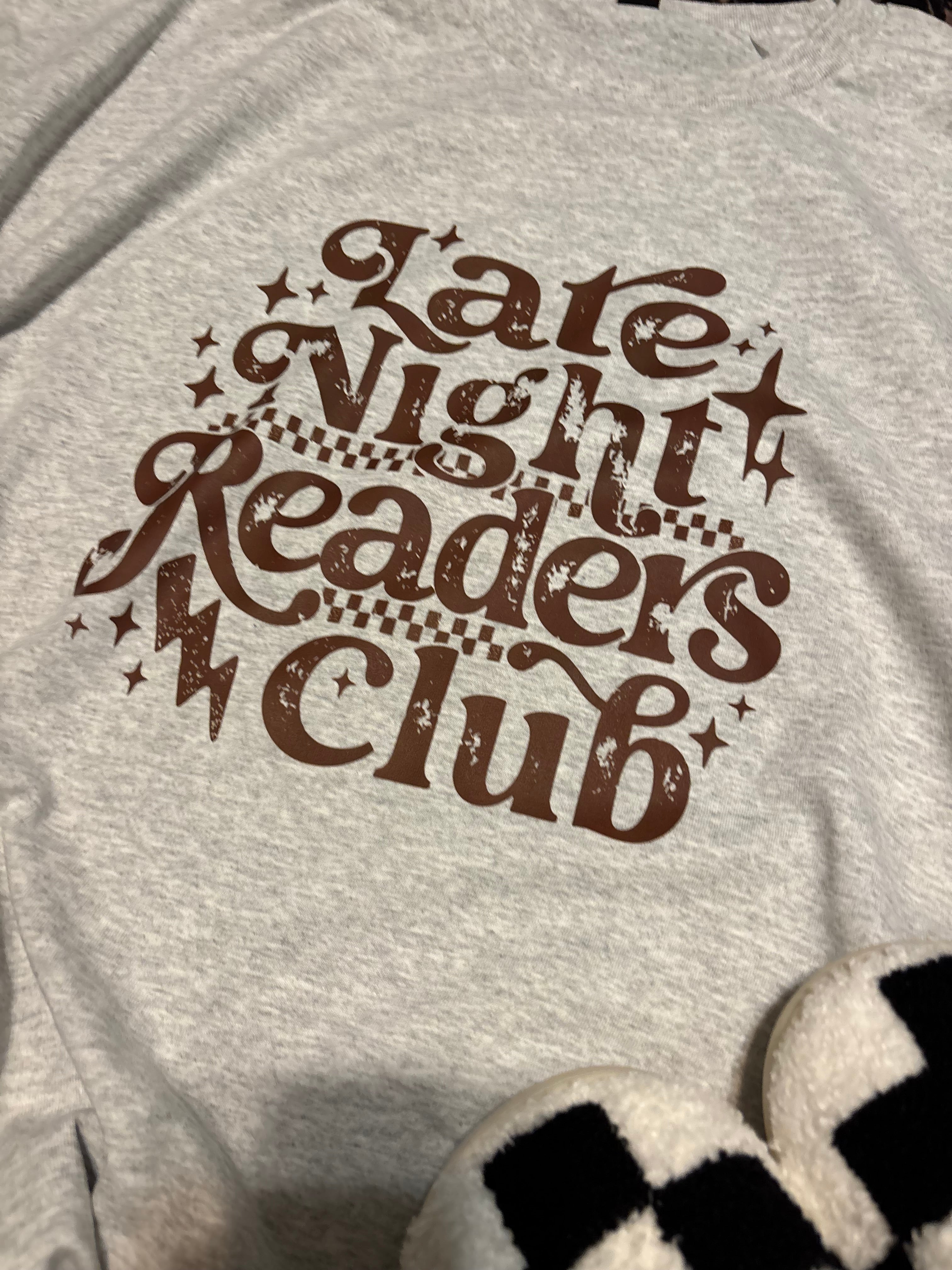Late Night Readers Club Reading Shirt