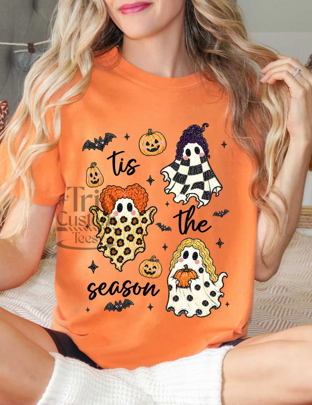 Tis the Season Witches Ghosts Halloween Comfort Colors Tee Shirt