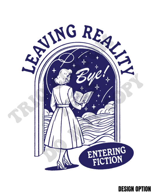 Leaving Reality Entering Fiction Book Reading Design