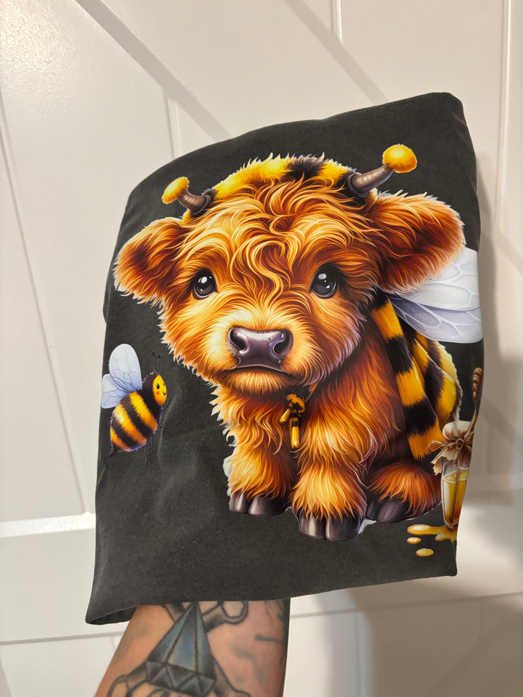Highland Cow Bumblebee Comfort Colors Tee Shirt