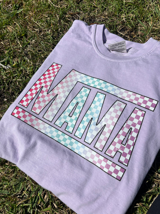 Checkered Mama Spring Color Tee Comfort Colors