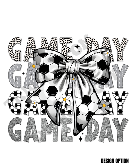 Game Day Soccer Sport Bow Design