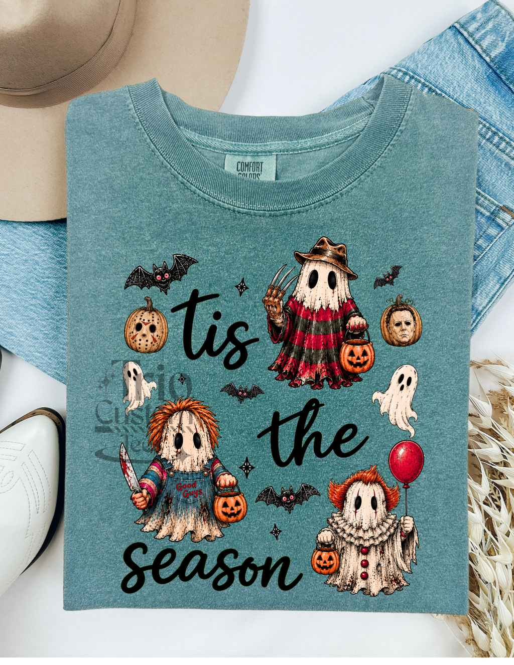 Tis the Season Horror Ghosts Halloween Comfort Colors Tee Shirt