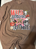 Wild Western Babe Skull Checkers Cheetah Comfort Colors Tee Shirt