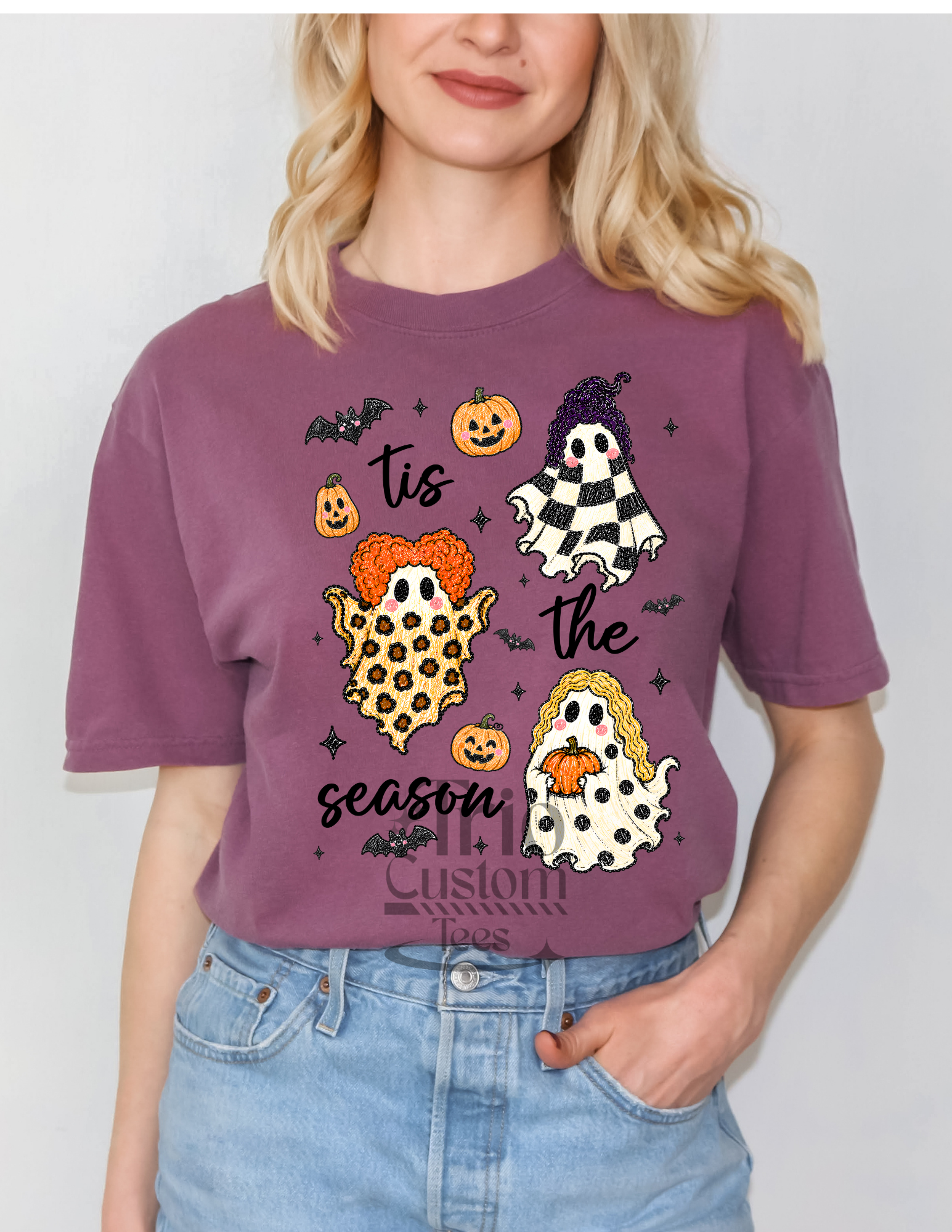 Tis the Season Witches Ghosts Halloween Comfort Colors Tee Shirt