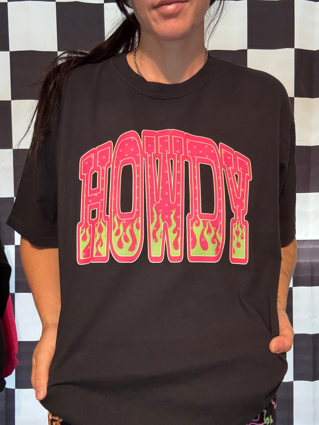 Howdy Neon Flames Western Comfort Colors Tee Shirt