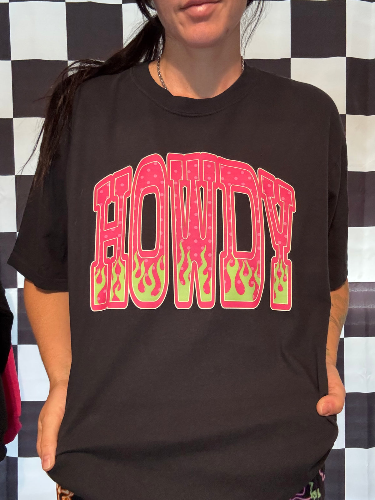 Howdy Neon Flames Western Comfort Colors Tee Shirt