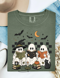 Ghost Reading Books Spooky Halloween Comfort Colors Tee Shirt