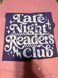Late Night Readers Club Comfort Colors Tee Shirt Bookish