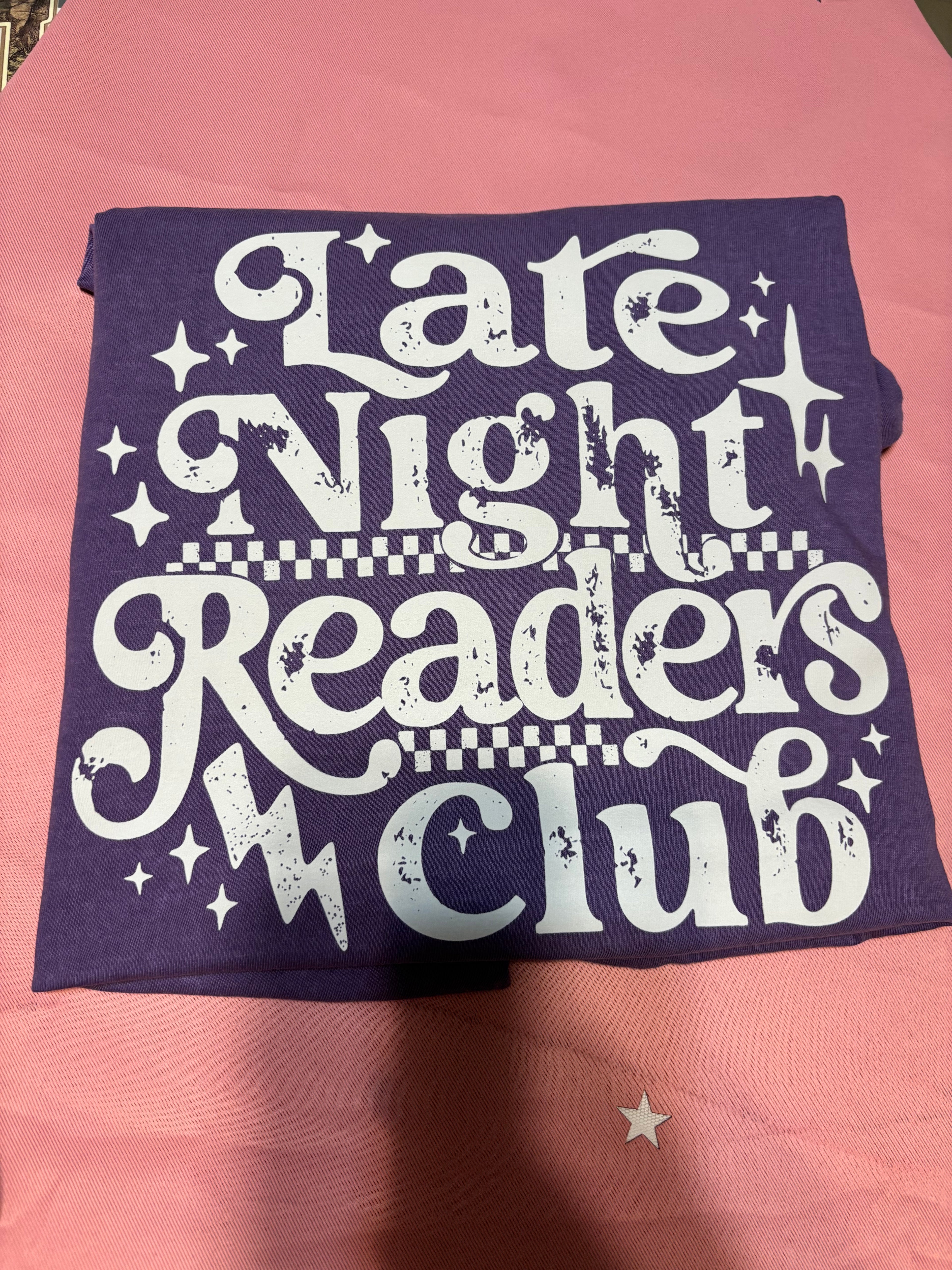 Late Night Readers Club Comfort Colors Tee Shirt Bookish