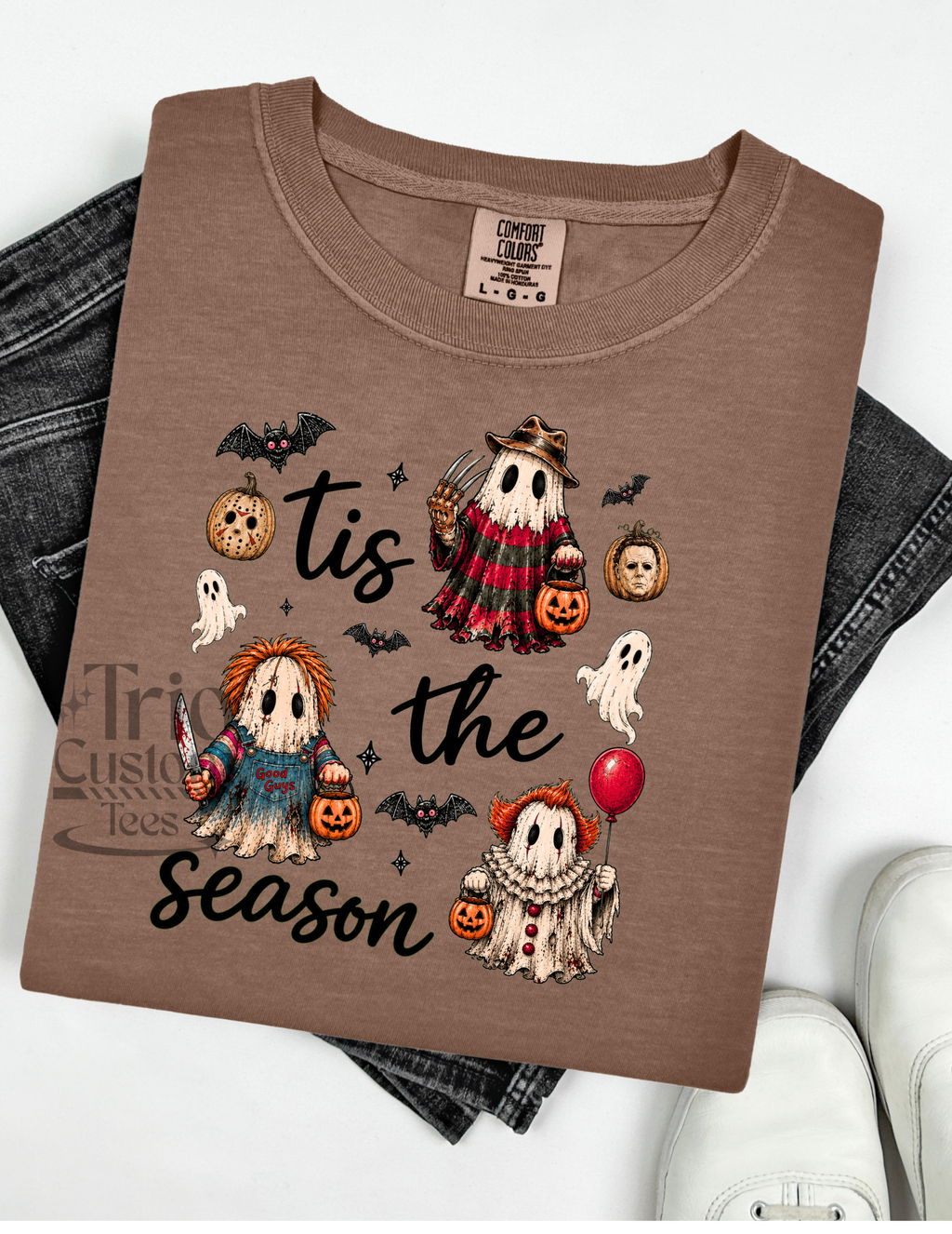 Tis the Season Horror Ghosts Halloween Comfort Colors Tee Shirt