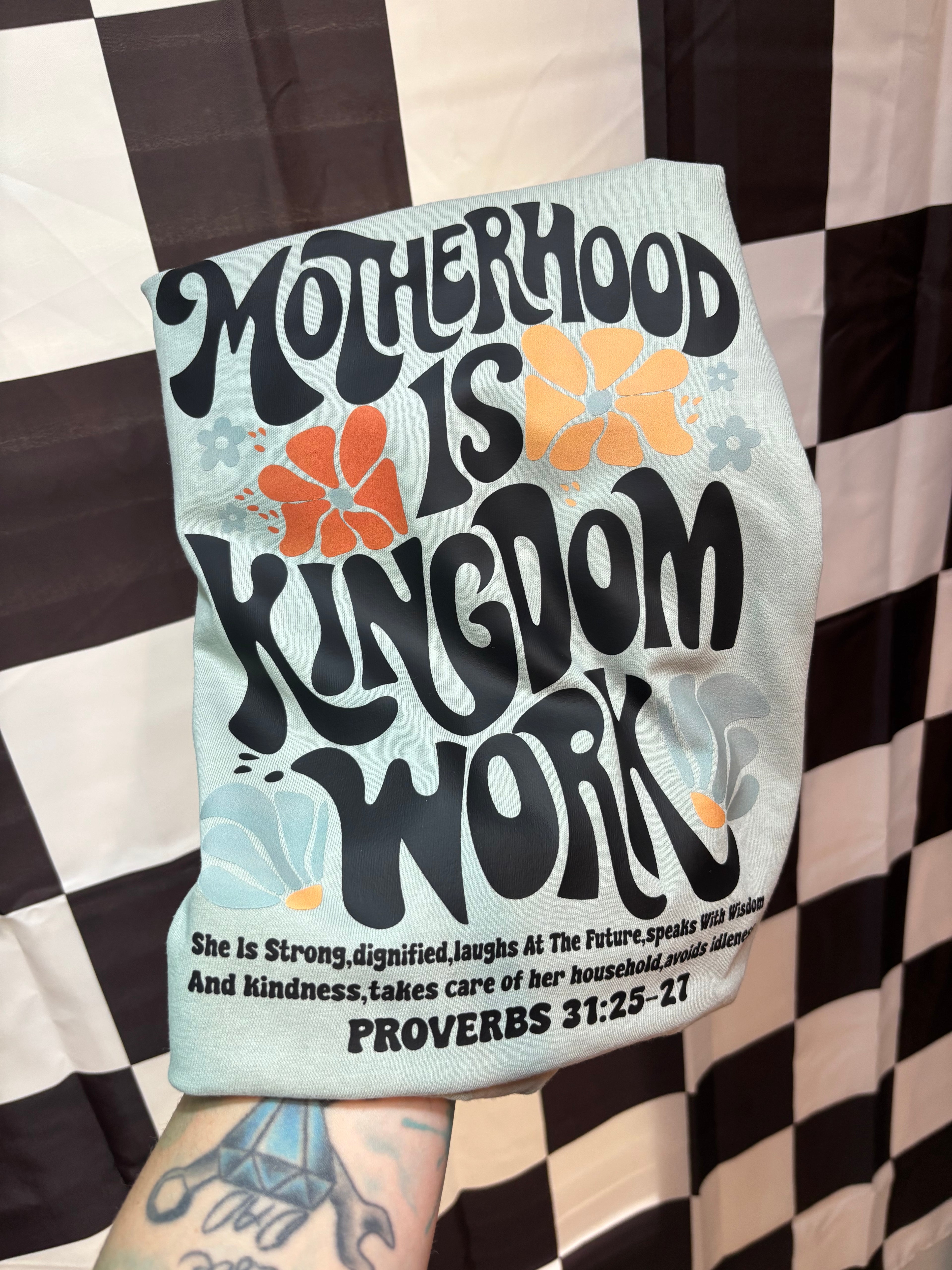 motherhood is kingdom work comfort colors tee shirt