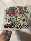 Caffeine and Chaos Checker Dice Shirt Western