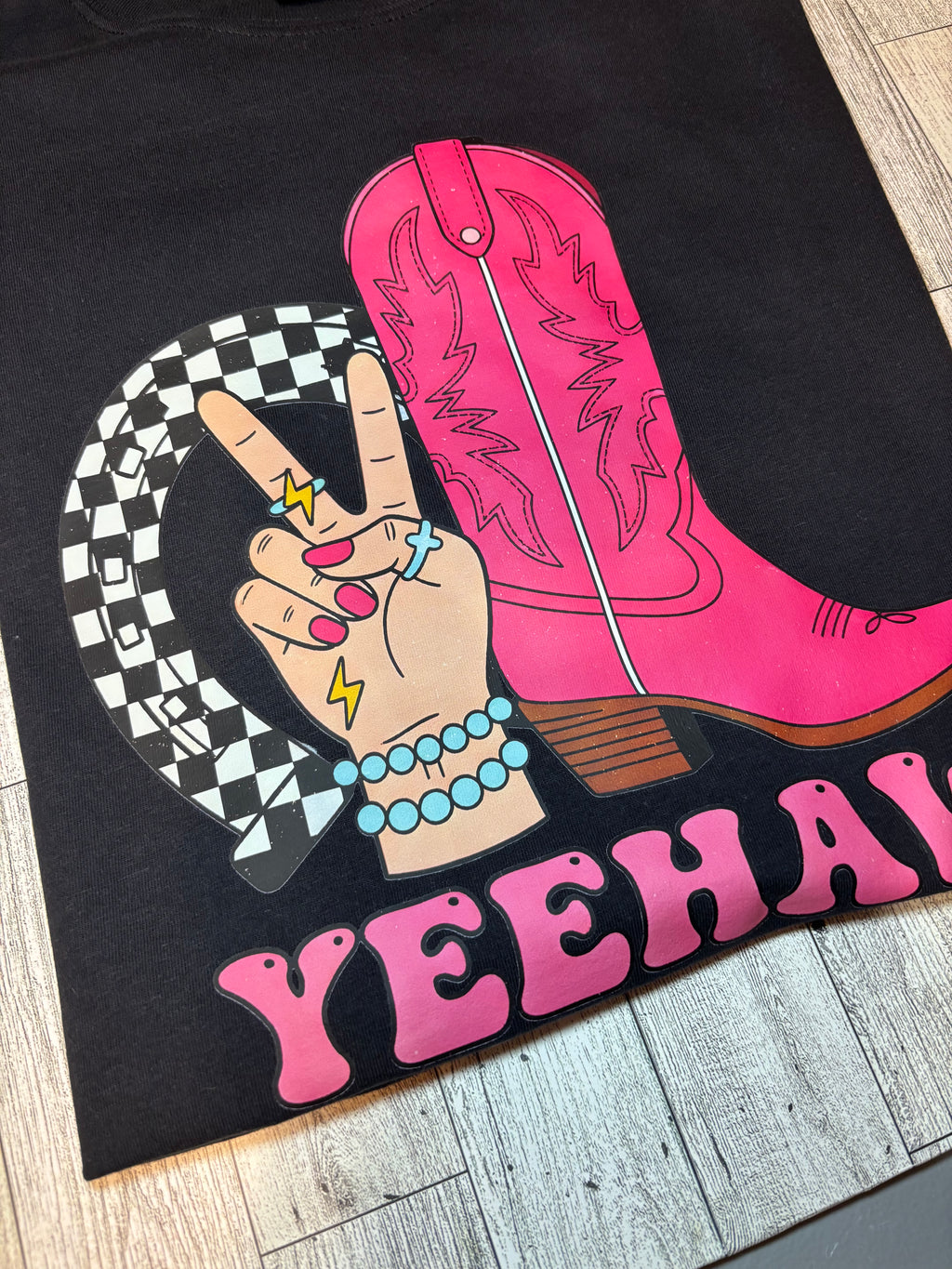 Yeehaw western checker boots Comfort colors